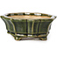 Mokko green bonsai pot by Shozan - 107 x 90 x 39 mm