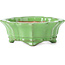 Mokko green bonsai pot by Shozan - 107 x 90 x 39 mm