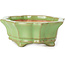 Mokko green bonsai pot by Shozan - 107 x 90 x 39 mm