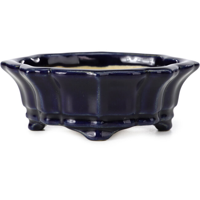 Vaso per bonsai blu Mokko di Shozan - 107 x 90 x 39 mm