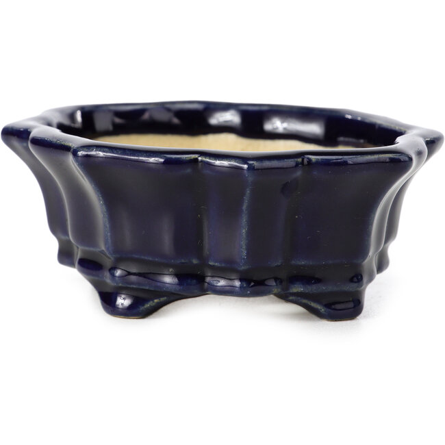 Vaso per bonsai blu Mokko di Shozan - 107 x 90 x 39 mm