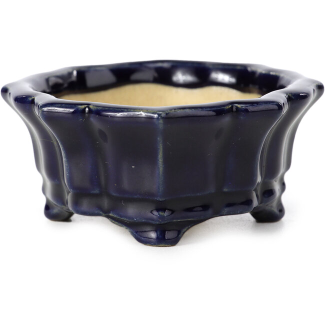 Vaso per bonsai blu Mokko di Shozan - 107 x 90 x 39 mm