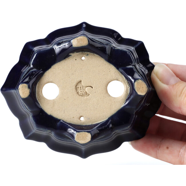 Pot à bonsaï bleu Mokko par Shozan - 107 x 90 x 39 mm