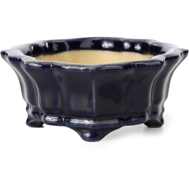 Mokko blaue Bonsaischale von Shozan - 107 x 90 x 39 mm