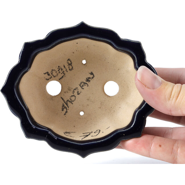 Vaso per bonsai blu Mokko di Shozan - 107 x 90 x 39 mm