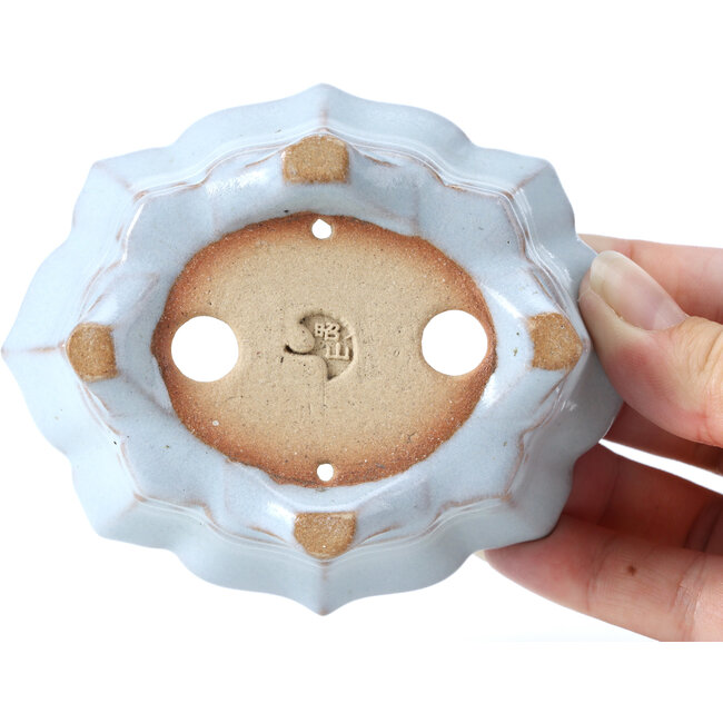 Vaso per bonsai blu Mokko di Shozan - 107 x 90 x 39 mm