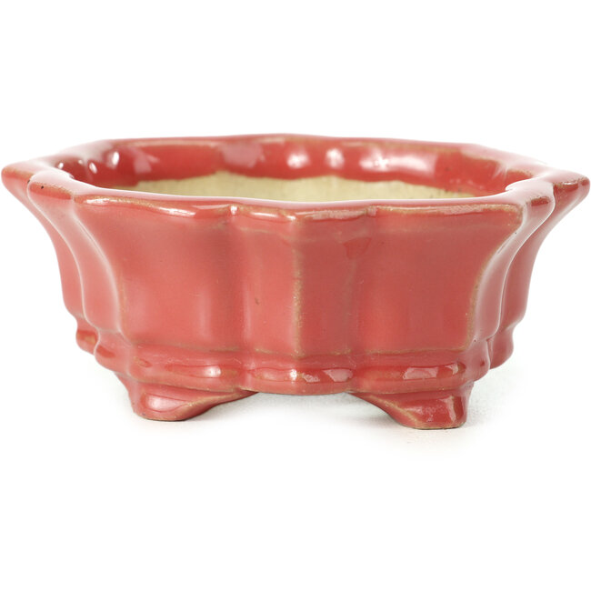 Pot à bonsaï Mokko rouge par Shozan - 107 x 90 x 39 mm