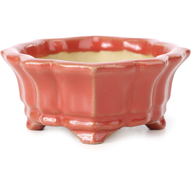 Pot à bonsaï Mokko rouge par Shozan - 107 x 90 x 39 mm