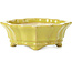 Mokko yellow bonsai pot by Shozan - 107 x 90 x 39 mm