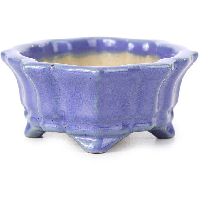 Mokko blauwe bonsaipot van Shozan - 87 x 70 x 30 mm