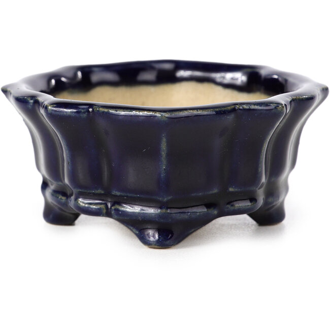 Mokko blaue Bonsaischale von Shozan - 87 x 70 x 30 mm