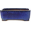 Rectangular blue and green bonsai pot by Shibakatsu - 129 x 103 x 43 mm