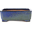 Rectangular blue and green bonsai pot by Shibakatsu - 129 x 103 x 43 mm