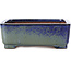 Rectangular blue and green bonsai pot by Shibakatsu - 129 x 103 x 43 mm