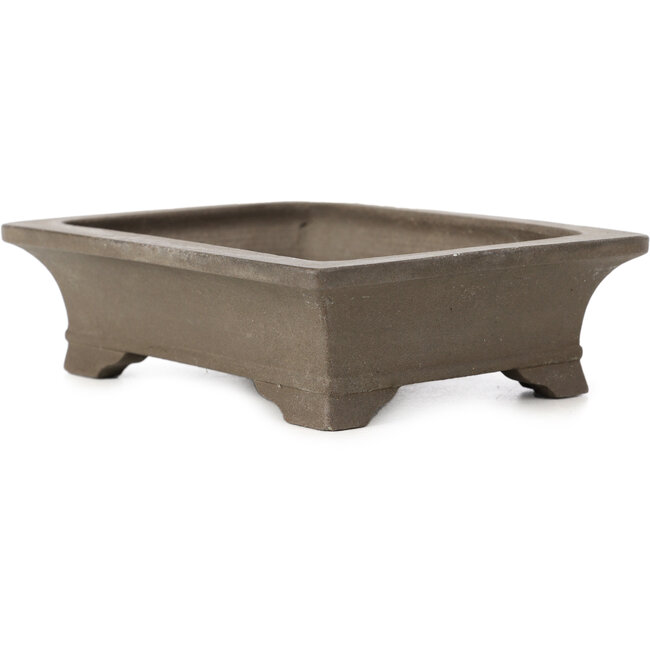 Pot à bonsaï rectangulaire non émaillé par Shibakatsu - 133 x 100 x 36 mm
