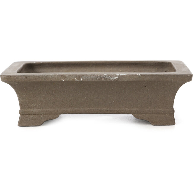 Rechthoekige ongeglazuurde bonsaipot van Shibakatsu - 133 x 100 x 36 mm