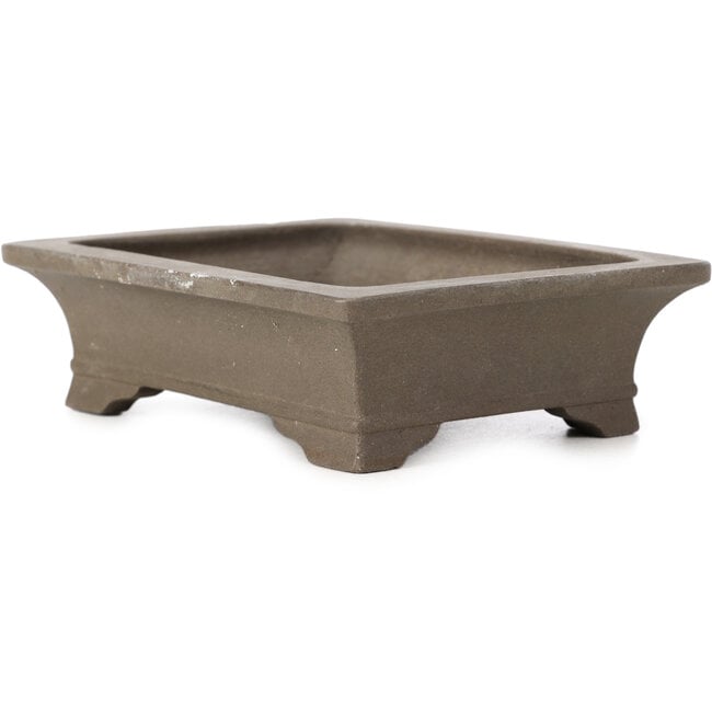 Pot à bonsaï rectangulaire non émaillé par Shibakatsu - 133 x 100 x 36 mm