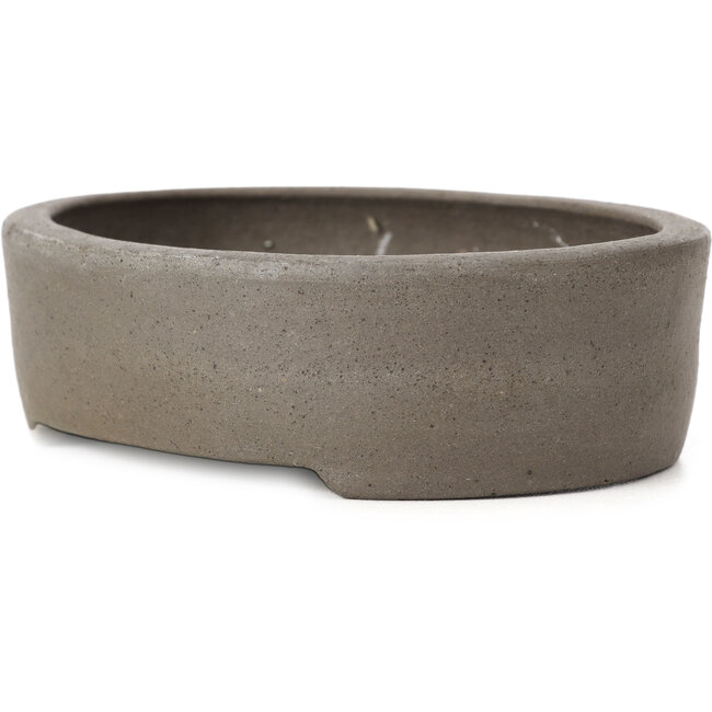 Maceta de bonsái ovalada sin esmaltar de Wabashi - 121 x 96 x 35 mm