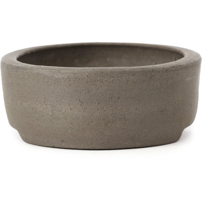 Ovale unglasierte Bonsaischale von Wabashi - 121 x 96 x 35 mm