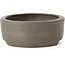 Ovale unglasierte Bonsaischale von Wabashi - 121 x 96 x 35 mm