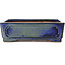 Rectangular blue and green bonsai pot by Shibakatsu - 156 x 117 x 47 mm