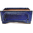 Rectangular blue and green bonsai pot by Shibakatsu - 156 x 117 x 47 mm