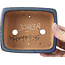 Rectangular blue and green bonsai pot by Shibakatsu - 129 x 103 x 43 mm