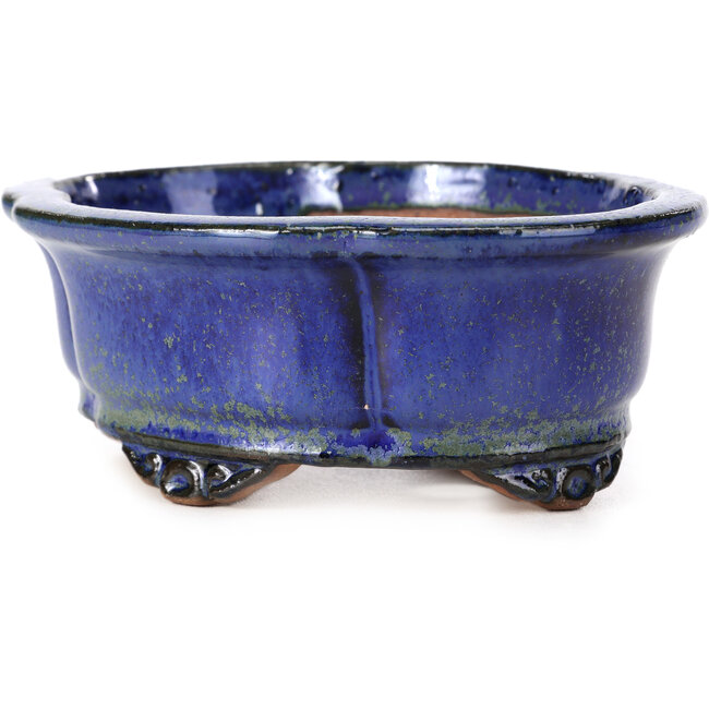 Maceta de bonsái Mokko azul y verde de Shibakatsu - 129 x 103 x 50 mm