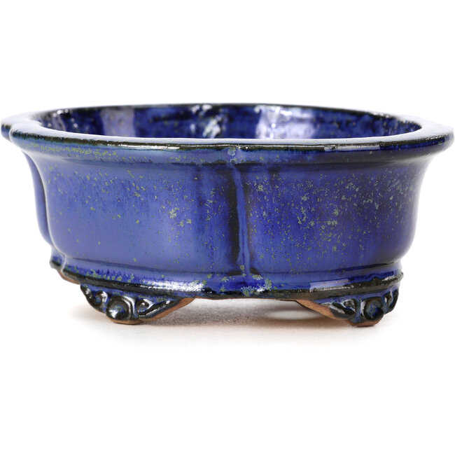 Maceta de bonsái Mokko azul y verde de Shibakatsu - 129 x 103 x 50 mm