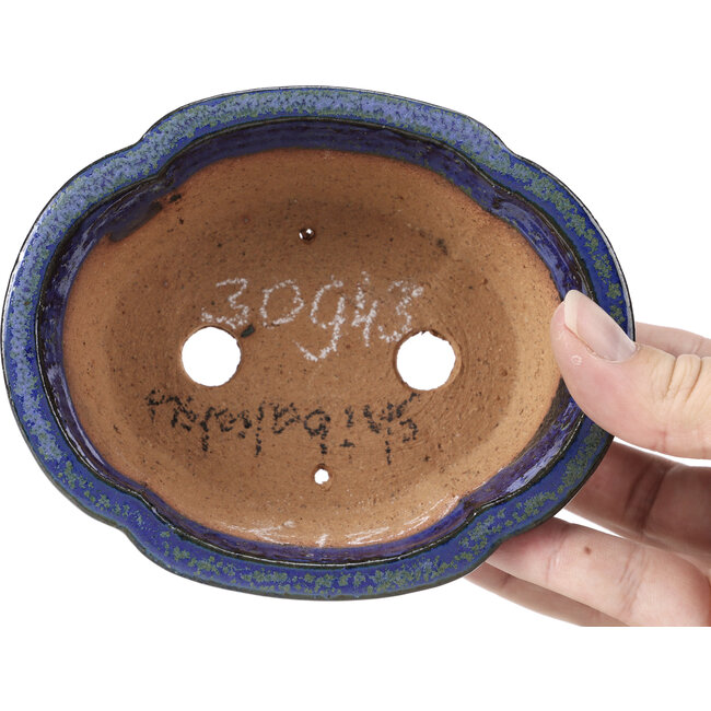 Vaso per bonsai Mokko blu e verde di Shibakatsu - 129 x 103 x 50 mm