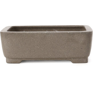  Shibakatsu (Katsuichi Shibata) 125 mm rectangular unglazed bonsai pot by Shibakatsu, Tokoname, Japan