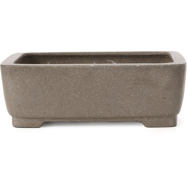 Maceta de bonsái rectangular sin esmaltar de Shibakatsu - 125 x 100 x 42 mm