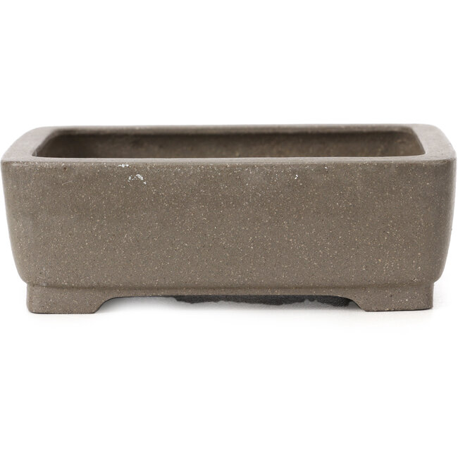 Rechteckige unglasierte Bonsaischale von Shibakatsu - 125 x 100 x 42 mm