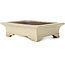 Rechteckige beige Bonsaischale von Shibakatsu - 160 x 120 x 41 mm