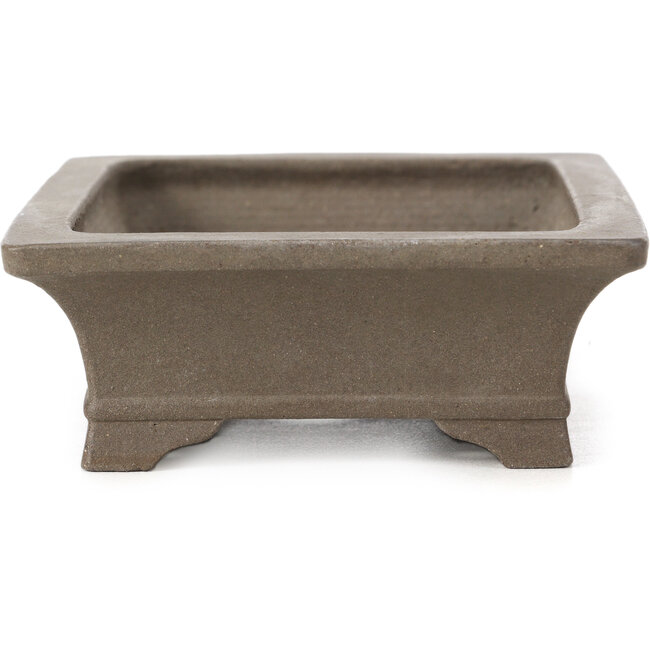 Rechteckige unglasierte Bonsaischale von Shibakatsu - 133 x 100 x 36 mm