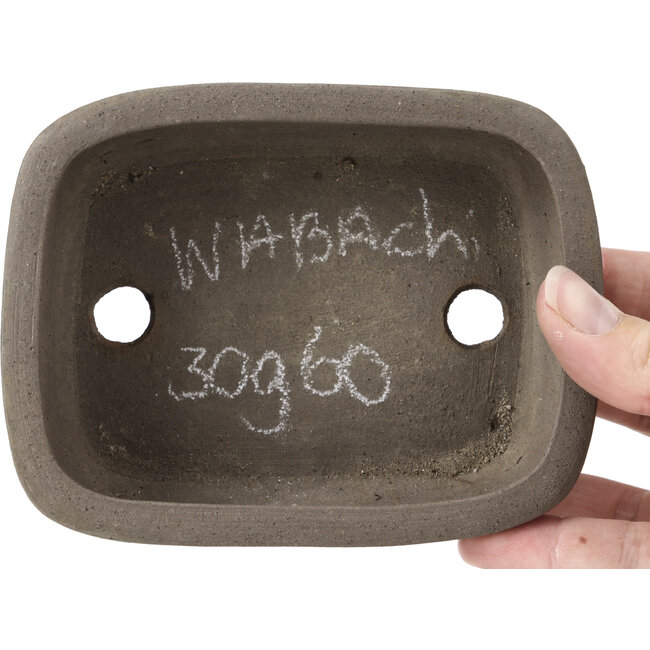 Rectangular unglazed bonsai pot by Wabashi - 128 x 100 x 40 mm