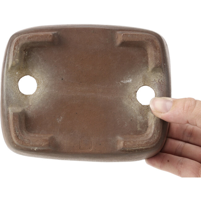Rectangular unglazed bonsai pot by Wabashi - 147 x 117 x 51 mm