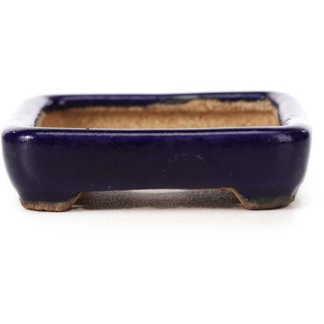 Maceta de bonsái rectangular azul de Hattori - 87 x 65 x 16 mm