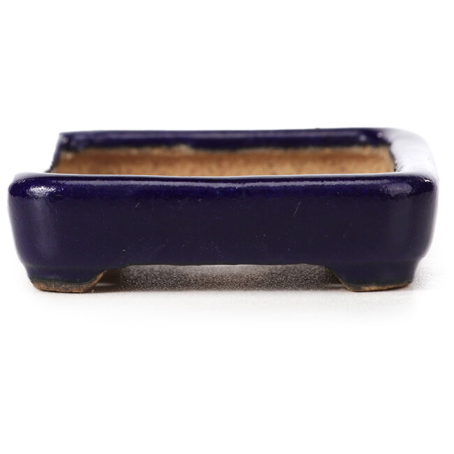 Rechteckige blaue Bonsaischale von Hattori - 87 x 65 x 16 mm