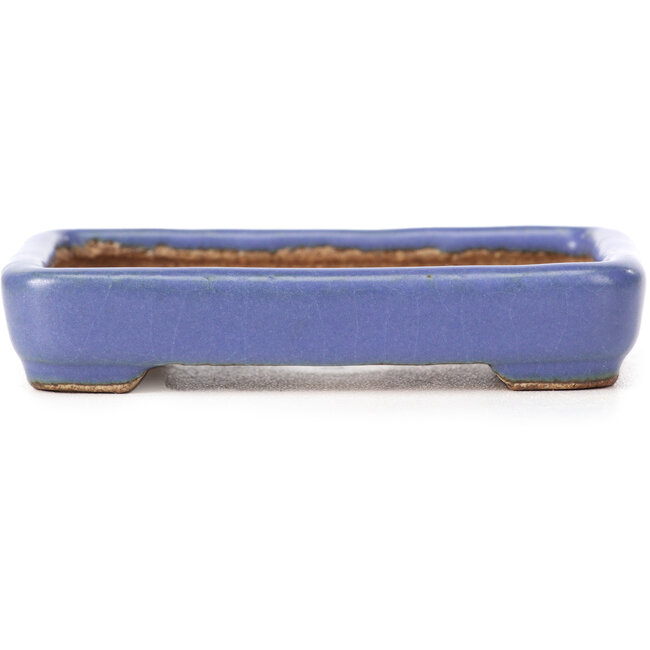 Rechteckige blaue Bonsaischale von Hattori - 87 x 65 x 16 mm