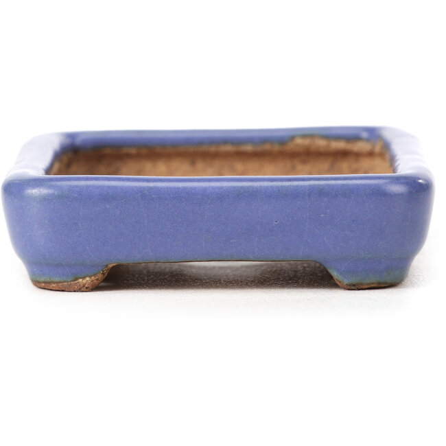 Pot à bonsaï rectangulaire bleu par Hattori - 87 x 65 x 16 mm