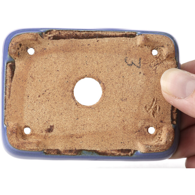 Maceta de bonsái rectangular azul de Hattori - 87 x 65 x 16 mm