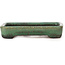 Pot à bonsaï vert rectangulaire par Hattori - 87 x 65 x 16 mm