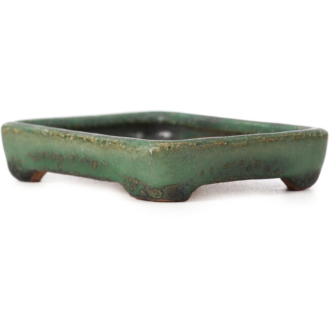 Rechthoekige groene bonsaipot van Hattori - 87 x 65 x 16 mm
