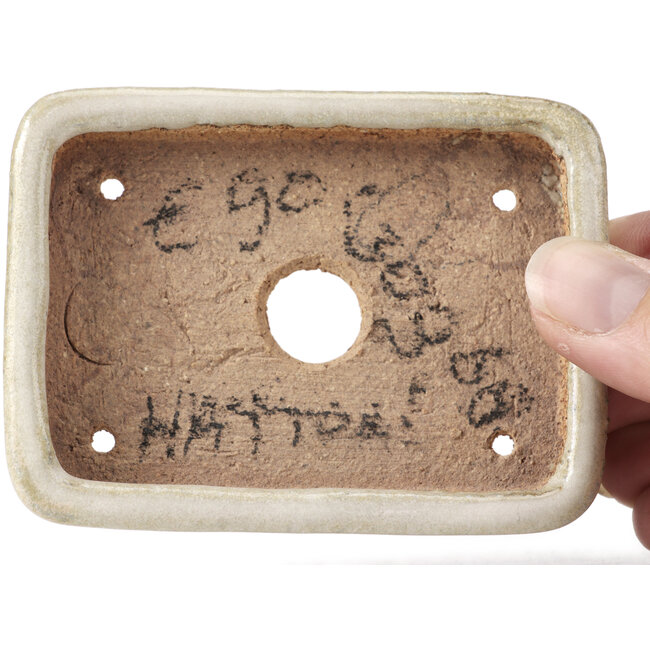 Vaso per bonsai rettangolare beige di Hattori - 87 x 65 x 16 mm