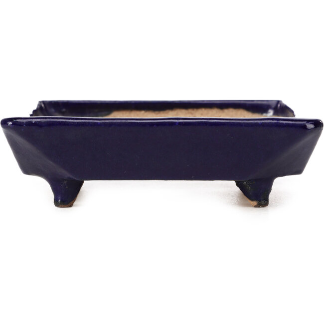 Vierkante blauwe bonsaipot van Hattori - 108 x 108 x 30 mm
