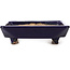 Square blue bonsai pot by Hattori - 108 x 108 x 30 mm