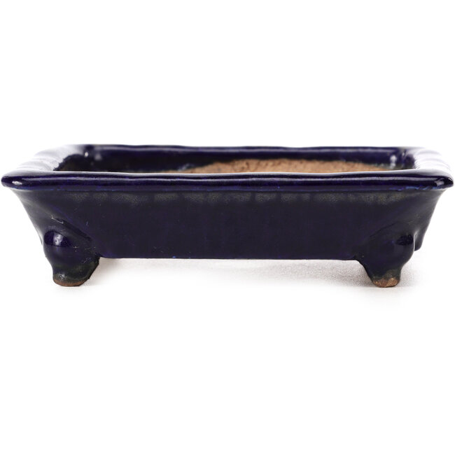 Vaso per bonsai quadrato blu di Hattori - 115 x 115 x 30 mm