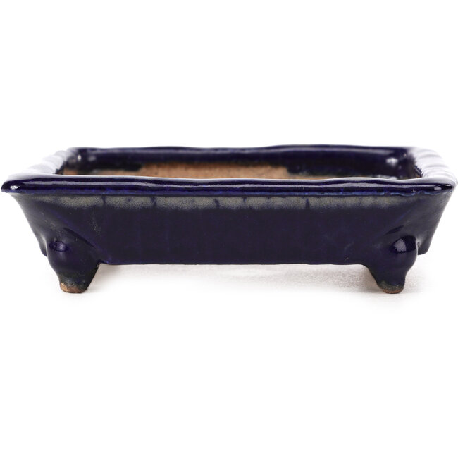 Vaso per bonsai quadrato blu di Hattori - 115 x 115 x 30 mm