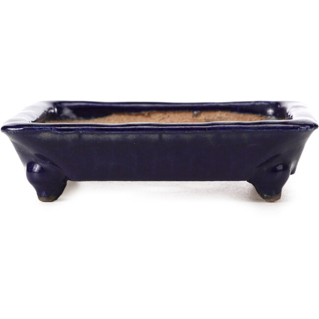 Pot à bonsaï carré bleu par Hattori - 115 x 115 x 30 mm